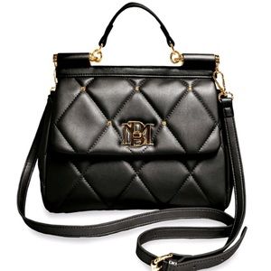 Badgley Mischka Vegan Leather Black Quilted Purse